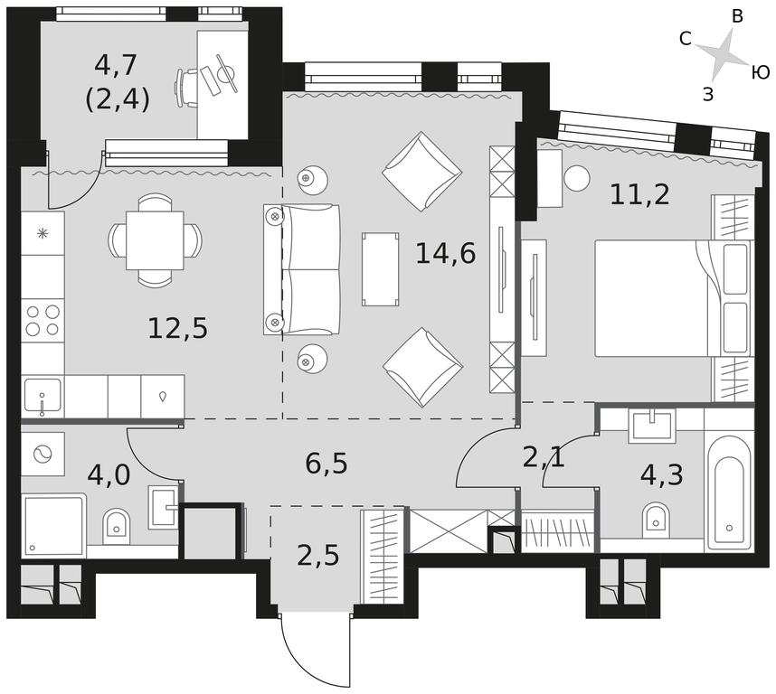 2-BD Apartment Sale, 60.1平方米 at Rotterdam, Varshavskoye Highway, 37Ак1с2, Moscow, Russia #1 2-BD Apartment Sale, 60.1平方米 at Rotterdam, Varshavskoye Highway, 37Ак1с2, Moscow, Russia #1