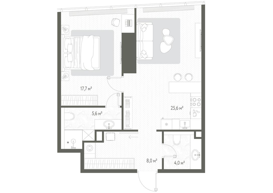 1-BD Apartment Sale, 60.9平方米 at One, 1st Krasnogvardeysky Drive, 11, Moscow, Russia #1 1-BD Apartment Sale, 60.9平方米 at One, 1st Krasnogvardeysky Drive, 11, Moscow, Russia #1