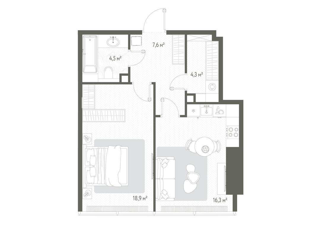 Продажа 1-комн. квартиры, 51,6 м² в ЖК «One», 1-й Красногвардейский проезд, 11, Москва, Россия #1 Продажа 1-комн. квартиры, 51,6 м² в ЖК «One», 1-й Красногвардейский проезд, 11, Москва, Россия #1