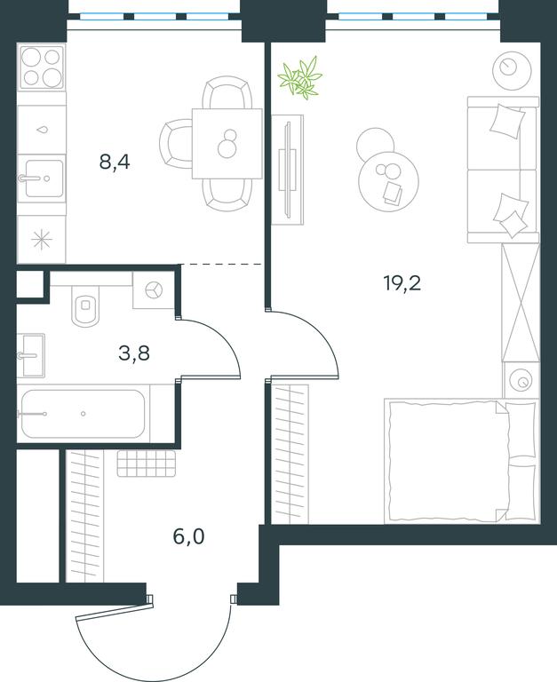 Продажа квартиры, 37,4 м² в ЖК «Левел Южнопортовая (Level Южнопортовая)», Южнопортовая улица, 28Ас17, Москва, Россия #1