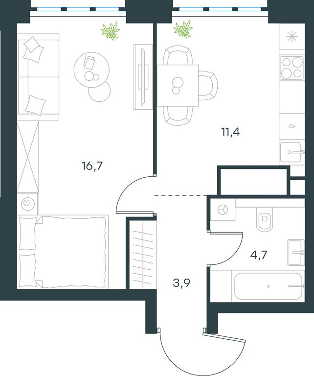 Продажа квартиры, 36,7 м² в ЖК «Левел Южнопортовая (Level Южнопортовая)», Южнопортовая улица, 28Ас17, Москва, Россия #1