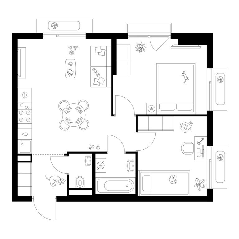 2-BD Apartment Sale, 51 sq. m. at Salarevo Park, Salaryevskaya Street, 8к1, Moskovskiy Settlement, Moscow, Russia #1