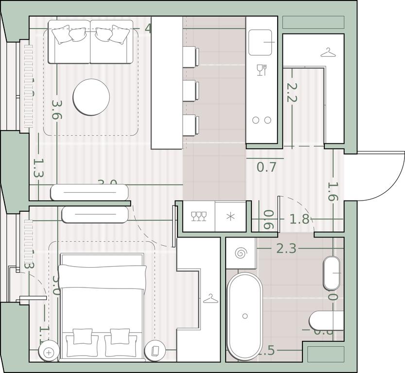 1-BD Apartment Sale, 38.9 sq. m. at Sreda na Lobachevskogo, Ochakovskoye Highway, Moscow, Russia #1