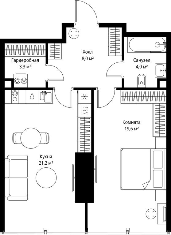 1-BD Apartment Sale, 56.1 sq. m. at One, 1st Krasnogvardeysky Drive, 11, Moscow, Russia #1
