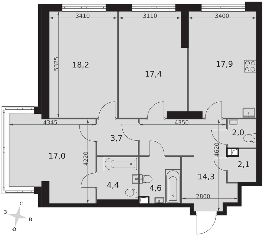3-BD Apartment Sale, 101.6 sq. m. at Arkhitektor, Akademika Volgina Street, 2Д, Moscow, Russia #2 3-BD Apartment Sale, 101.6 sq. m. at Arkhitektor, Akademika Volgina Street, 2Д, Moscow, Russia #2