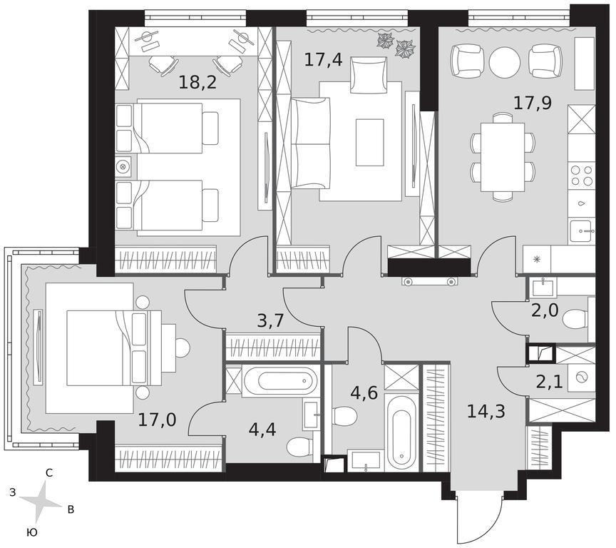 3-BD Apartment Sale, 101.6 sq. m. at Arkhitektor, Akademika Volgina Street, 2Д, Moscow, Russia #1 3-BD Apartment Sale, 101.6 sq. m. at Arkhitektor, Akademika Volgina Street, 2Д, Moscow, Russia #1