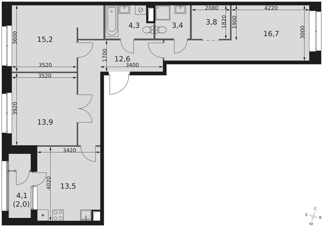 3-BD Apartment Sale, 85.4 sq. m. at Sky Garden, Stroitelny Drive, 9с6, Moscow, Russia #2