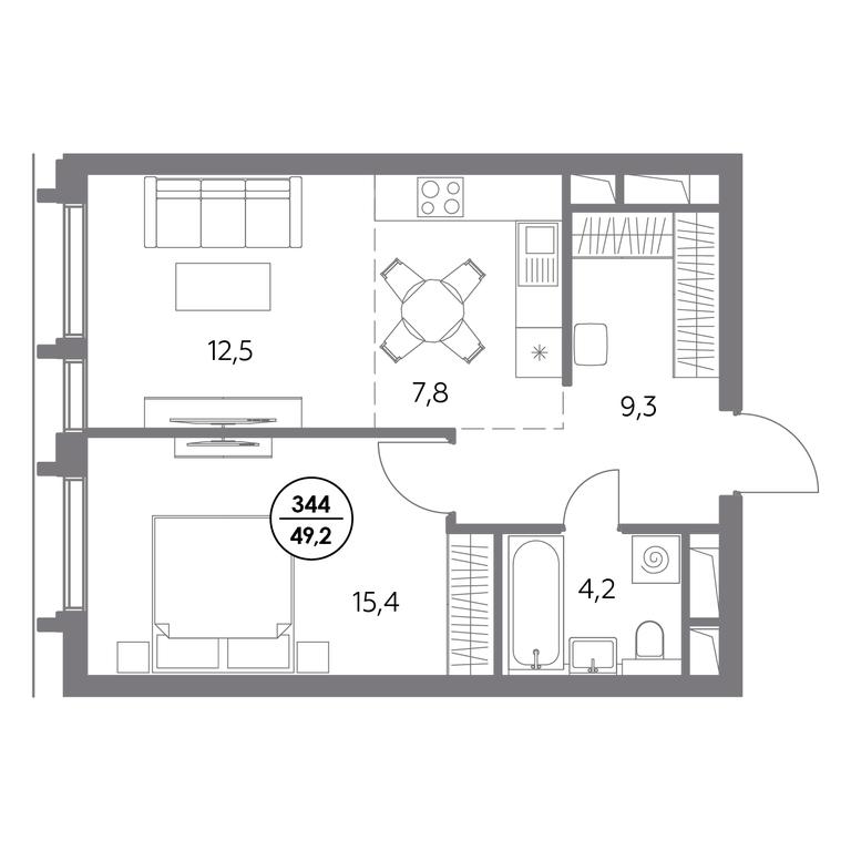 2-BD Apartment Sale, 49.2 sq. m. at Dom56, Fridrikha Engelsa Street, 56с1, Moscow, Russia #1 2-BD Apartment Sale, 49.2 sq. m. at Dom56, Fridrikha Engelsa Street, 56с1, Moscow, Russia #1