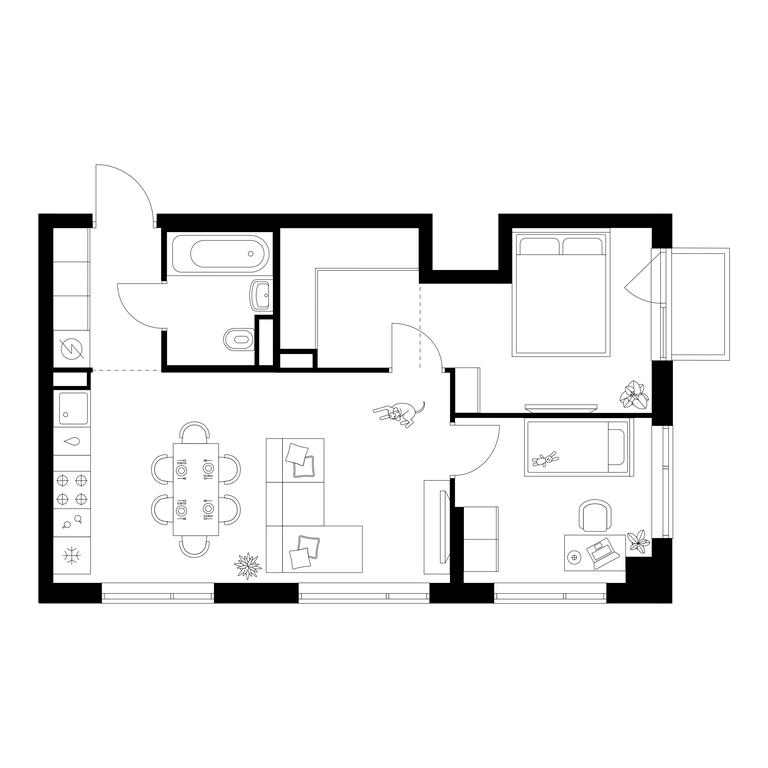 2-BD Apartment Sale, 51.6 sq. m. at Buninskaja naberezhnaja, ZhK Buninskaya Naberezhnaya, Moscow, Russia #1 2-BD Apartment Sale, 51.6 sq. m. at Buninskaja naberezhnaja, ZhK Buninskaya Naberezhnaya, Moscow, Russia #1