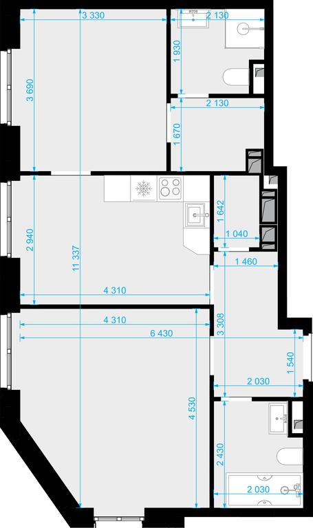 2-BD Apartment Sale, 63.4 sq. m. at Novaya Zvezda, Bachurinskaya ulitsa, 11, Settlement of Kommunarka, Moscow, Russia #2 2-BD Apartment Sale, 63.4 sq. m. at Novaya Zvezda, Bachurinskaya ulitsa, 11, Settlement of Kommunarka, Moscow, Russia #2