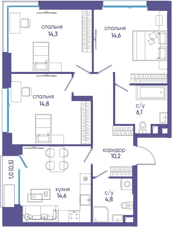 Продажа 3-комн. квартиры, 79,9 м² в ЖК «Остров», улица Нижние Мнёвники, 37Ас4, Москва, Россия #1 Продажа 3-комн. квартиры, 79,9 м² в ЖК «Остров», улица Нижние Мнёвники, 37Ас4, Москва, Россия #1