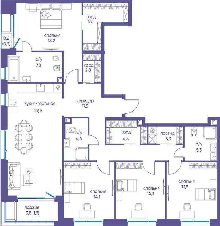 Продажа 4-комн. квартиры, 144,7 м² в ЖК «Остров», улица Нижние Мнёвники, 37Ас4, Москва, Россия #1
