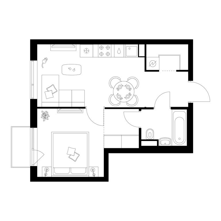 1-BD Apartment Sale, 37.2 sq. m. at Buninskaja naberezhnaja, ZhK Buninskaya Naberezhnaya, Moscow, Russia #1