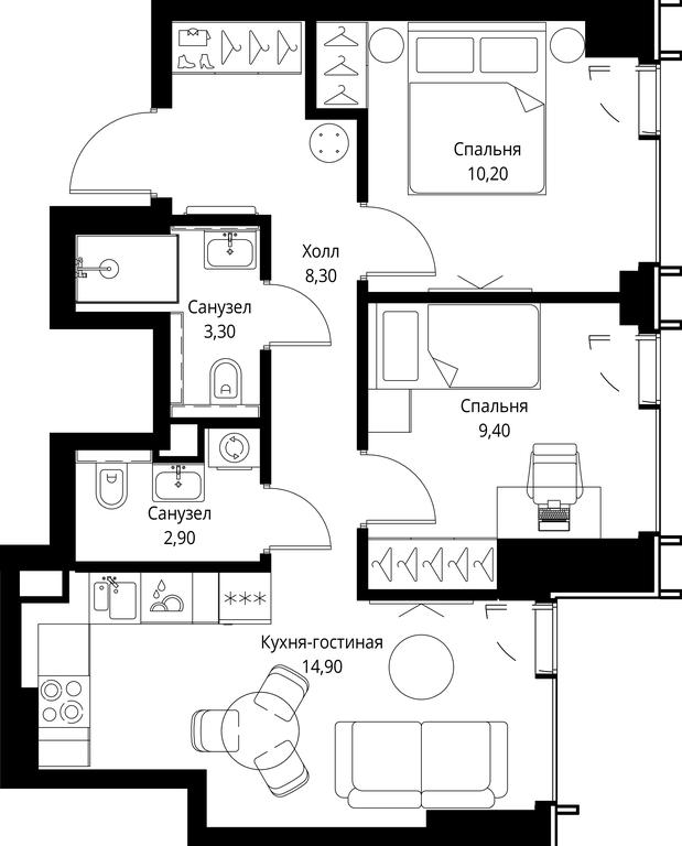 2-BD Apartment Sale, 49 sq. m. at VEER, Vereyskaya Street, Moscow, Russia #1 2-BD Apartment Sale, 49 sq. m. at VEER, Vereyskaya Street, Moscow, Russia #1