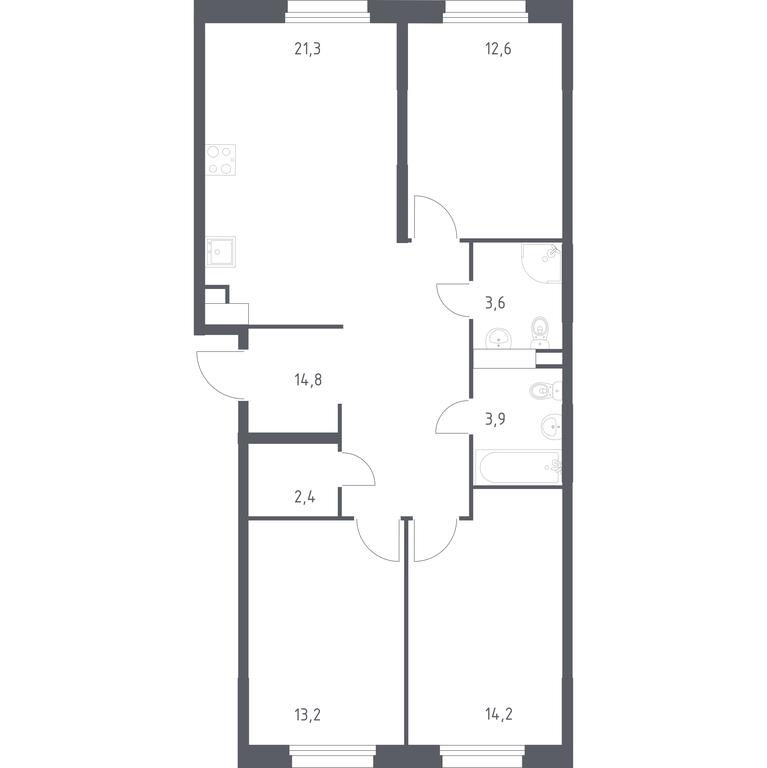 2-BD Apartment Sale, 86 sq. m. at Eko Bunino, prospekt Kuprina, 34к1, Sosenskoye Settlement, Moscow, Russia #1 2-BD Apartment Sale, 86 sq. m. at Eko Bunino, prospekt Kuprina, 34к1, Sosenskoye Settlement, Moscow, Russia #1