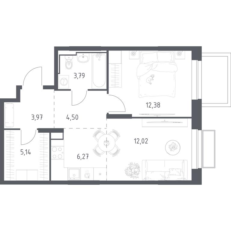 Продажа квартиры, 48,07 м² в ЖК «Долина Яузы», Трудовая улица, 23, Мытищи, Московская область, Россия #1 Продажа квартиры, 48,07 м² в ЖК «Долина Яузы», Трудовая улица, 23, Мытищи, Московская область, Россия #1