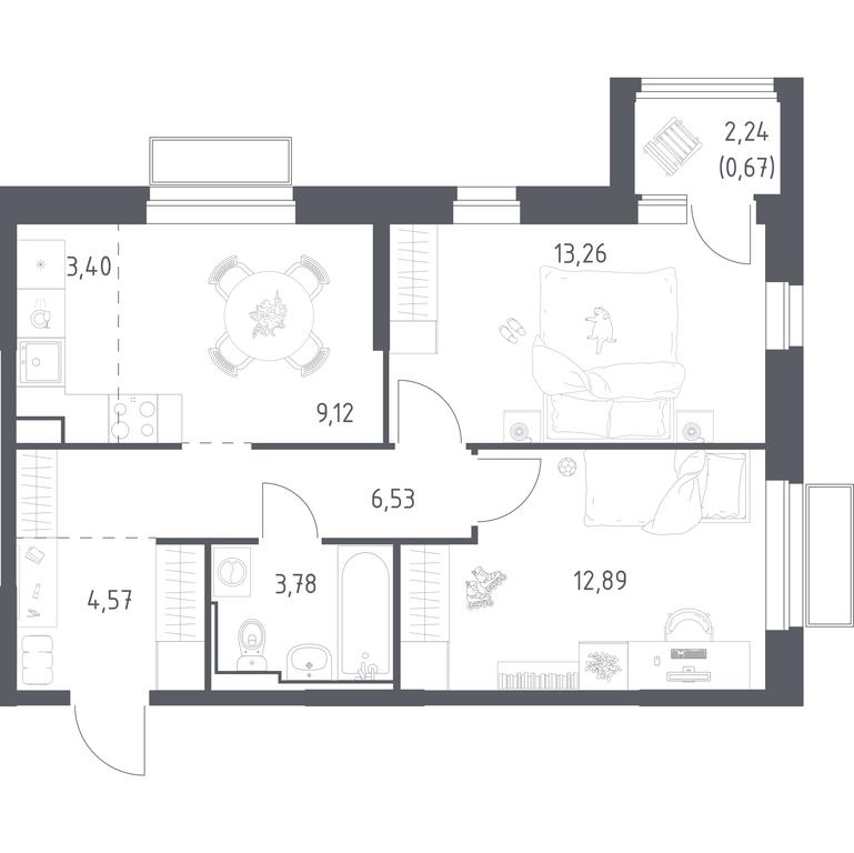 Продажа 1-комн. квартиры, 54,22 м² в ЖК «Долина Яузы», Трудовая улица, 23, Мытищи, Московская область, Россия #1 Продажа 1-комн. квартиры, 54,22 м² в ЖК «Долина Яузы», Трудовая улица, 23, Мытищи, Московская область, Россия #1