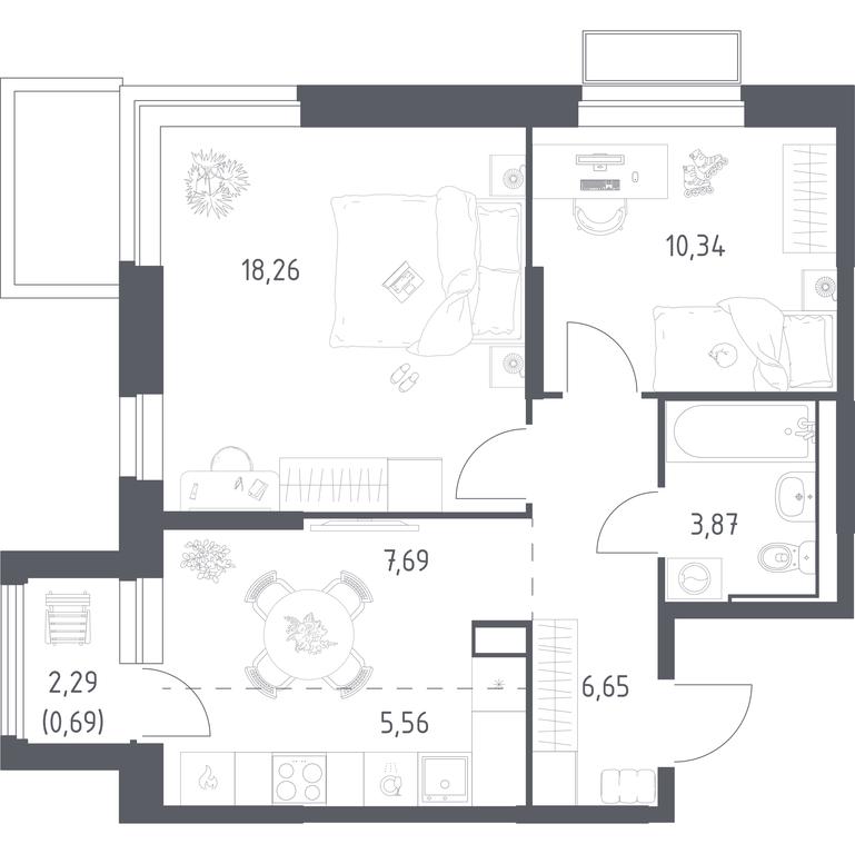 Продажа 1-комн. квартиры, 53,06 м² в ЖК «Долина Яузы», Трудовая улица, 23, Мытищи, Московская область, Россия #1 Продажа 1-комн. квартиры, 53,06 м² в ЖК «Долина Яузы», Трудовая улица, 23, Мытищи, Московская область, Россия #1