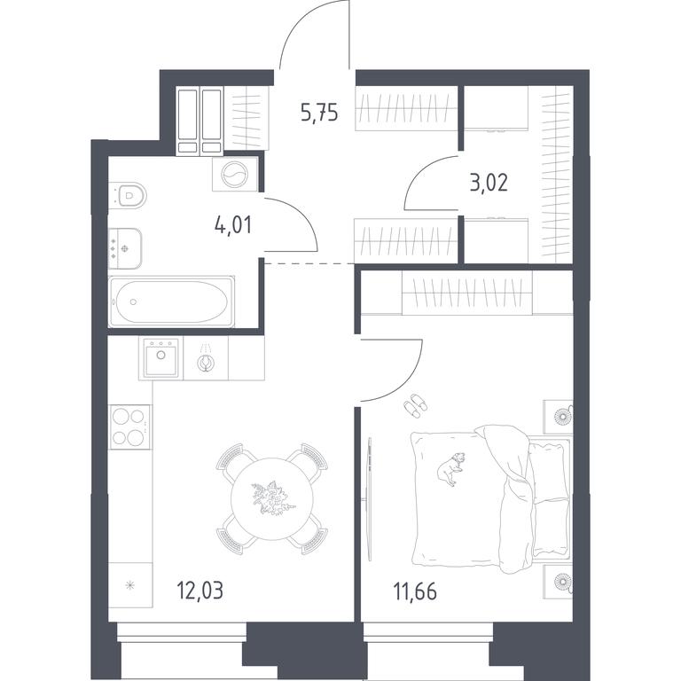 Продажа квартиры, 36,47 м² в ЖК «Тропарево Парк», Киевское шоссе, 21-й километр, 3с4, поселение Мосрентген, Москва, Россия #1 Продажа квартиры, 36,47 м² в ЖК «Тропарево Парк», Киевское шоссе, 21-й километр, 3с4, поселение Мосрентген, Москва, Россия #1