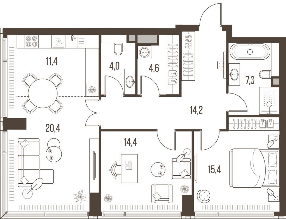 Продажа 2-комн. квартиры, 91,7 м² в ЖК «Хай Лайф (High Life)», Летниковская улица, 11/10с1, Москва, Россия #2