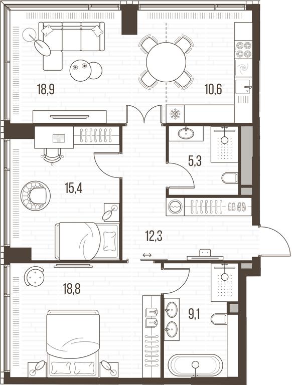 Продажа 2-комн. квартиры, 90,4 м² в ЖК «Хай Лайф (High Life)», Летниковская улица, 11/10с1, Москва, Россия #2