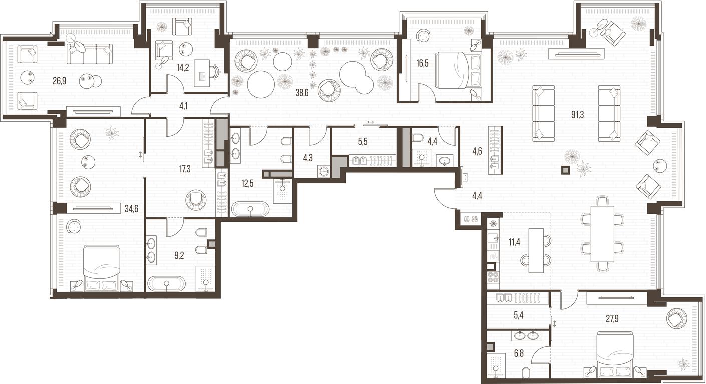Продажа 5-комн. квартиры, 342,4 м² в ЖК «Хай Лайф (High Life)», Летниковская улица, 11/10с1, Москва, Россия #1