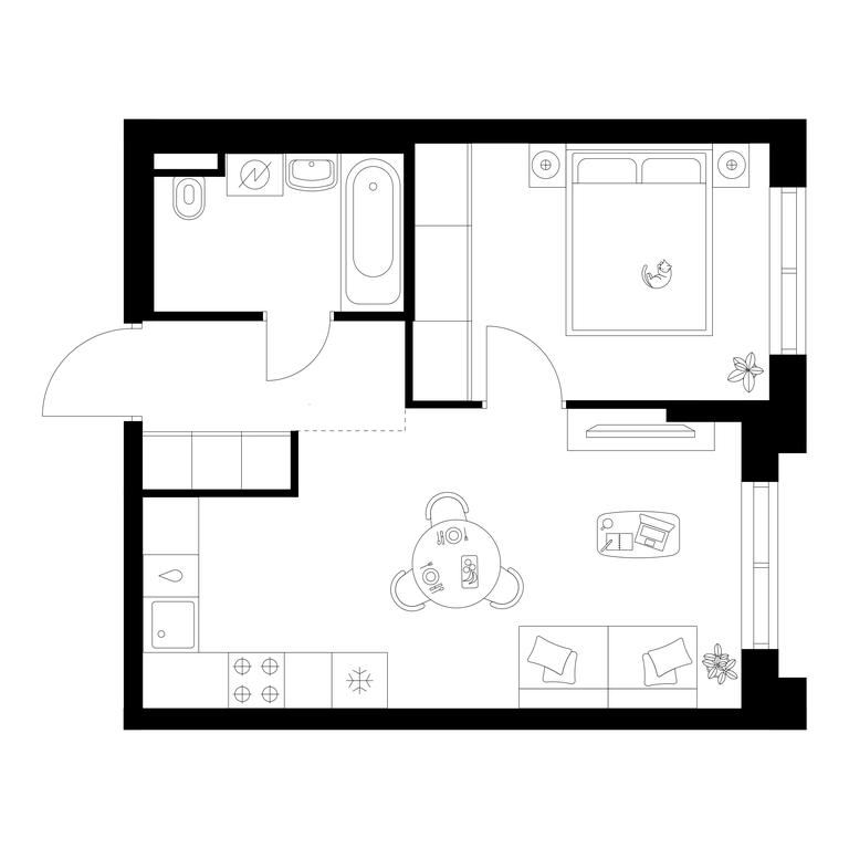 1-BD Apartment Sale, 38.36平方米 at Ilinskie Luga, Zapovednaya Street, 1, posyolok Ilyinskoye-Usovo, Krasnogorsk City District, Moscow Region, Russia #1