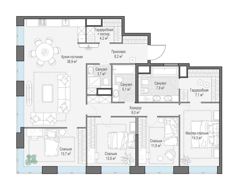 Продажа 4-комн. квартиры, 136,7 м² #1 Продажа 4-комн. квартиры, 136,7 м² #1