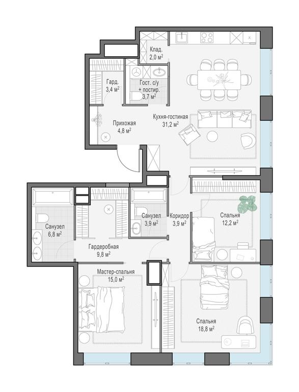 Продажа 3-комн. квартиры, 115,3 м² #1