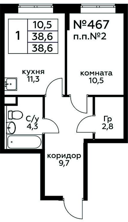 Apartment Sale, 38.6平方米 at Tsvetochnye Poliany, kvartal № 23, Filimonkovskoye Municipal Formation, Moscow, Russia #1