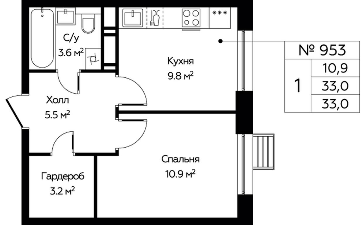 Продажа квартиры, 33 м² в ЖК «Эко Бунино», проспект Куприна, 34к1, поселение Сосенское, Москва, Россия #1