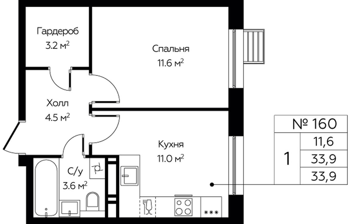 Apartment Sale, 33.9平方米 at Eko Bunino, prospekt Kuprina, 34к1, Sosenskoye Settlement, Moscow, Russia #1