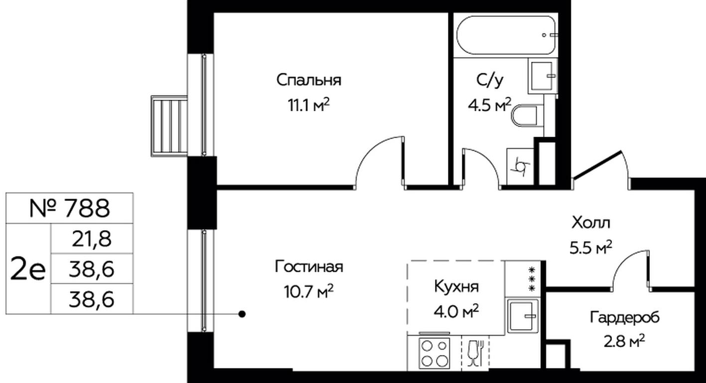 1-BD Apartment Sale, 38.6平方米 at Eko Bunino, prospekt Kuprina, 34к1, Sosenskoye Settlement, Moscow, Russia #1 1-BD Apartment Sale, 38.6平方米 at Eko Bunino, prospekt Kuprina, 34к1, Sosenskoye Settlement, Moscow, Russia #1