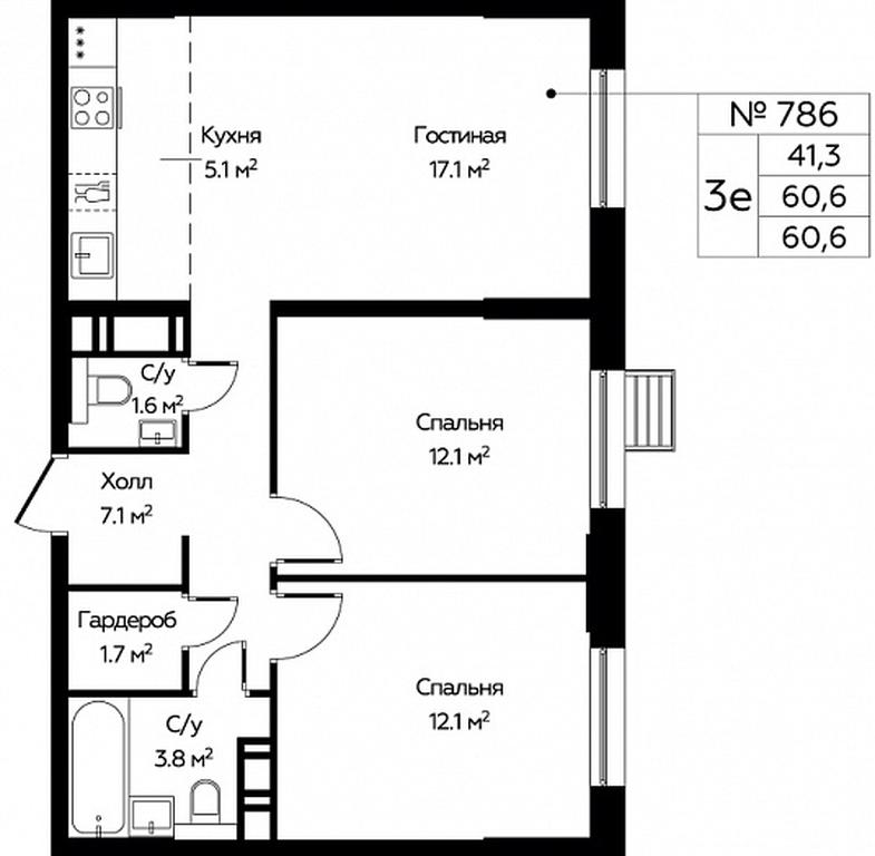 2-BD Apartment Sale, 60.6平方米 at Eko Bunino, prospekt Kuprina, 34к1, Sosenskoye Settlement, Moscow, Russia #1 2-BD Apartment Sale, 60.6平方米 at Eko Bunino, prospekt Kuprina, 34к1, Sosenskoye Settlement, Moscow, Russia #1
