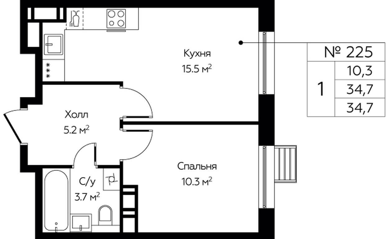 Продажа квартиры, 34,7 м² в ЖК «Эко Бунино», проспект Куприна, 34к1, поселение Сосенское, Москва, Россия #1