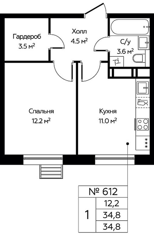 Apartment Sale, 34.8平方米 at Eko Bunino, prospekt Kuprina, 34к1, Sosenskoye Settlement, Moscow, Russia #1 Apartment Sale, 34.8平方米 at Eko Bunino, prospekt Kuprina, 34к1, Sosenskoye Settlement, Moscow, Russia #1