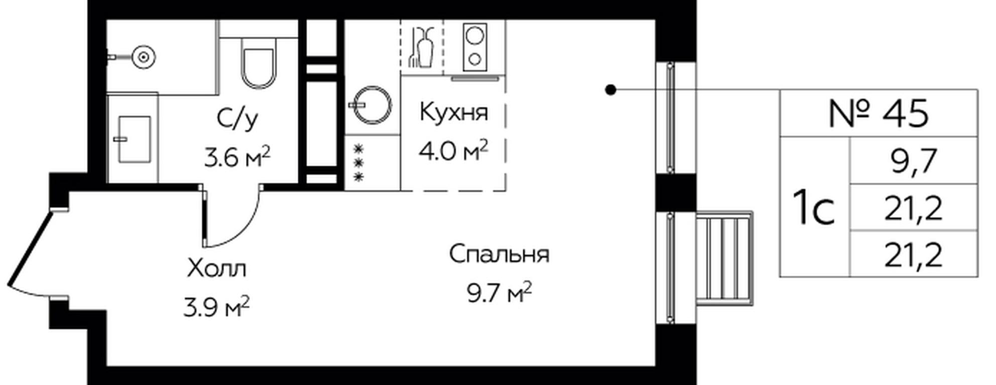 Apartment Sale, 21.2 sq. m. at Eko Bunino, prospekt Kuprina, 34к1, Sosenskoye Settlement, Moscow, Russia #1