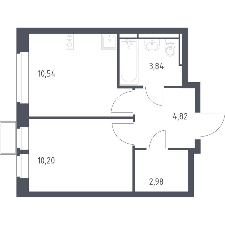 Apartment Sale, 32.38平方米 at Novoe Vidnoe, Kalinovka Village, Leninskiy City District, Moscow Region, Russia #1