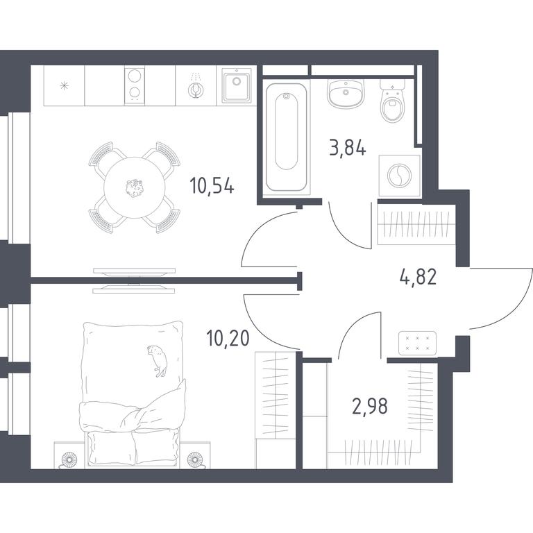 Apartment Sale, 32.38平方米 at Novoe Vidnoe, Kalinovka Village, Leninskiy City District, Moscow Region, Russia #2