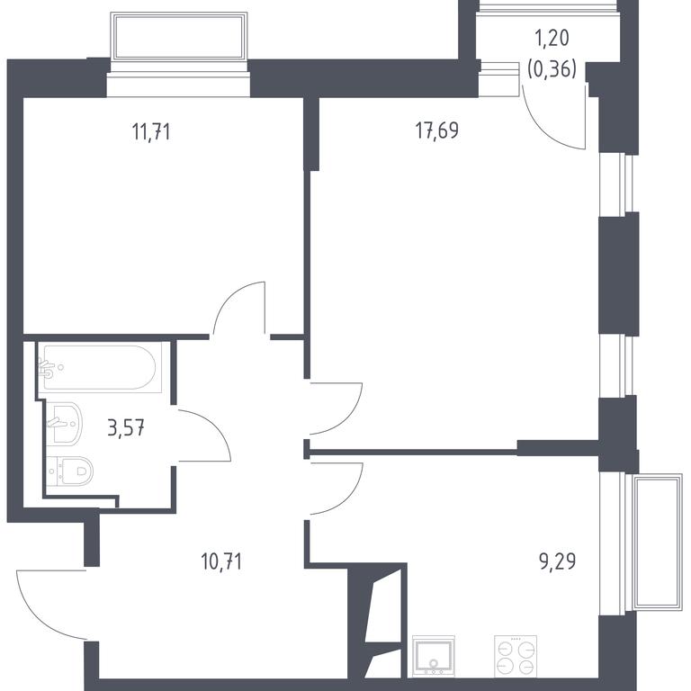 1-BD Apartment Sale, 53.33 sq. m. at Dolina Yauzy, Trudovaya Street, 23, Mytischi, Moscow Region, Russia #1 1-BD Apartment Sale, 53.33 sq. m. at Dolina Yauzy, Trudovaya Street, 23, Mytischi, Moscow Region, Russia #1