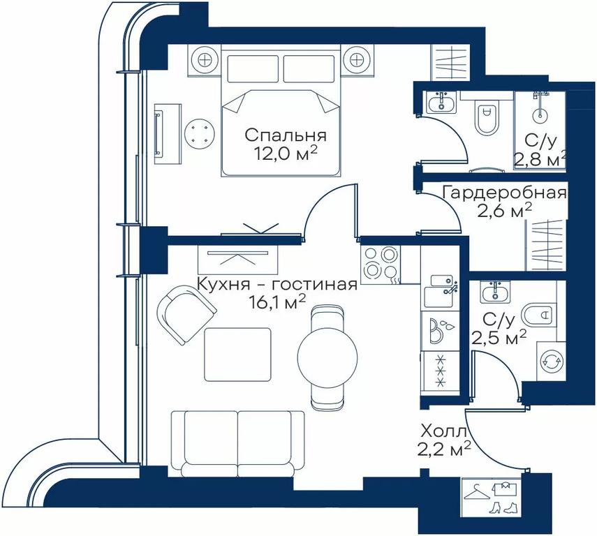 1-BD Apartment Sale, 37.64 sq. m. at City Bay, Volokolamskoye Highway, 95с3, Moscow, Russia #1 1-BD Apartment Sale, 37.64 sq. m. at City Bay, Volokolamskoye Highway, 95с3, Moscow, Russia #1