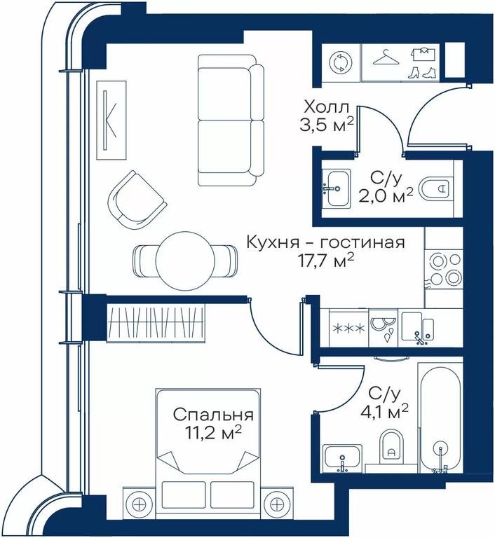 1-BD Apartment Sale, 37.88 sq. m. at City Bay, Volokolamskoye Highway, 95с3, Moscow, Russia #1 1-BD Apartment Sale, 37.88 sq. m. at City Bay, Volokolamskoye Highway, 95с3, Moscow, Russia #1