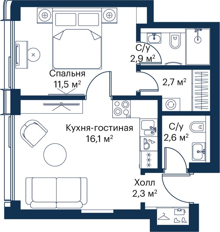 1-BD Apartment Sale, 37.99 sq. m. at City Bay, Volokolamskoye Highway, 95с3, Moscow, Russia #2 1-BD Apartment Sale, 37.99 sq. m. at City Bay, Volokolamskoye Highway, 95с3, Moscow, Russia #2