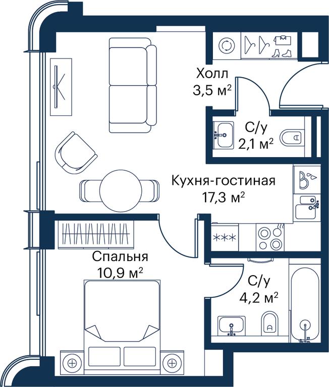 1-BD Apartment Sale, 37.97 sq. m. at City Bay, Volokolamskoye Highway, 95с3, Moscow, Russia #2 1-BD Apartment Sale, 37.97 sq. m. at City Bay, Volokolamskoye Highway, 95с3, Moscow, Russia #2