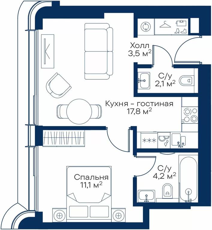 1-BD Apartment Sale, 38.08 sq. m. at City Bay, Volokolamskoye Highway, 95с3, Moscow, Russia #1 1-BD Apartment Sale, 38.08 sq. m. at City Bay, Volokolamskoye Highway, 95с3, Moscow, Russia #1