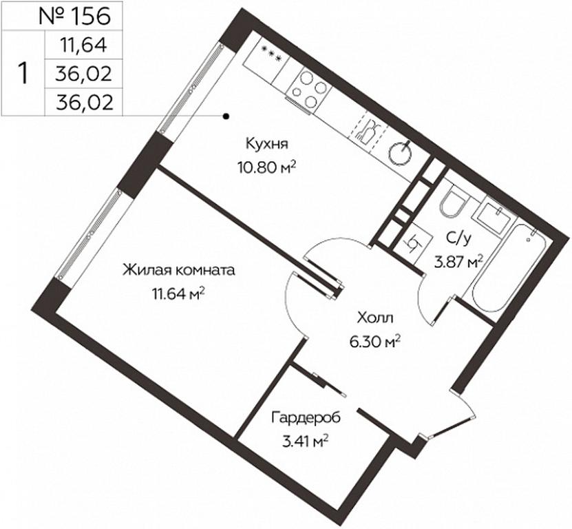 Apartment Sale, 36.02平方米 at Kvartal Rumyantsevo, ulitsa Admirala Kornilova, с1, Mosrentgen Settlement, Moscow, Russia #1 Apartment Sale, 36.02平方米 at Kvartal Rumyantsevo, ulitsa Admirala Kornilova, с1, Mosrentgen Settlement, Moscow, Russia #1