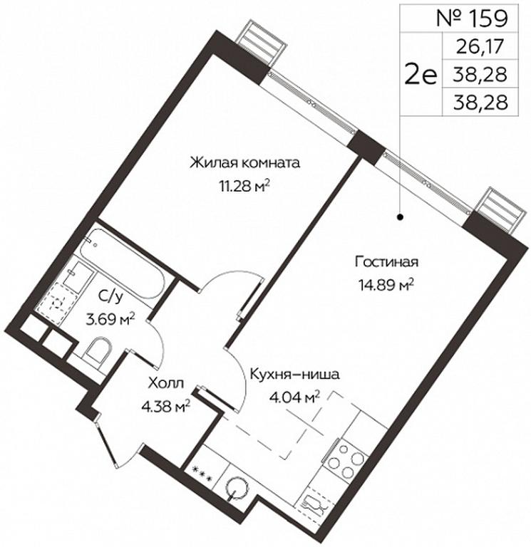 1-BD Apartment Sale, 38.28 sq. m. at Kvartal Rumyantsevo, ulitsa Admirala Kornilova, с1, Mosrentgen Settlement, Moscow, Russia #1 1-BD Apartment Sale, 38.28 sq. m. at Kvartal Rumyantsevo, ulitsa Admirala Kornilova, с1, Mosrentgen Settlement, Moscow, Russia #1