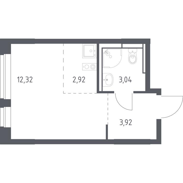 Apartment Sale, 22.2 sq. m. at Novoe Vidnoe, Kalinovka Village, Leninskiy City District, Moscow Region, Russia #1