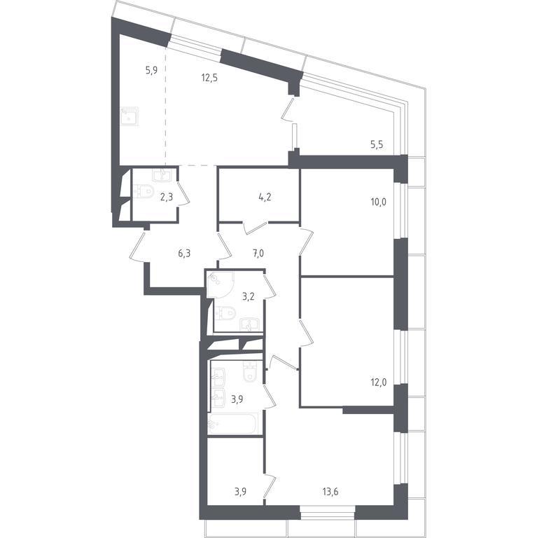 2-BD Apartment Sale, 89.31 sq. m. at Sputnik, Lipovoy Roschi Street, 1к4, derevnya Razdory, Odintsovskiy City District, Moscow Region, Russia #1 2-BD Apartment Sale, 89.31 sq. m. at Sputnik, Lipovoy Roschi Street, 1к4, derevnya Razdory, Odintsovskiy City District, Moscow Region, Russia #1