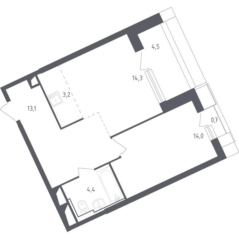Apartment Sale, 53.84 sq. m. at Sputnik, Lipovoy Roschi Street, 1к4, derevnya Razdory, Odintsovskiy City District, Moscow Region, Russia #1 Apartment Sale, 53.84 sq. m. at Sputnik, Lipovoy Roschi Street, 1к4, derevnya Razdory, Odintsovskiy City District, Moscow Region, Russia #1